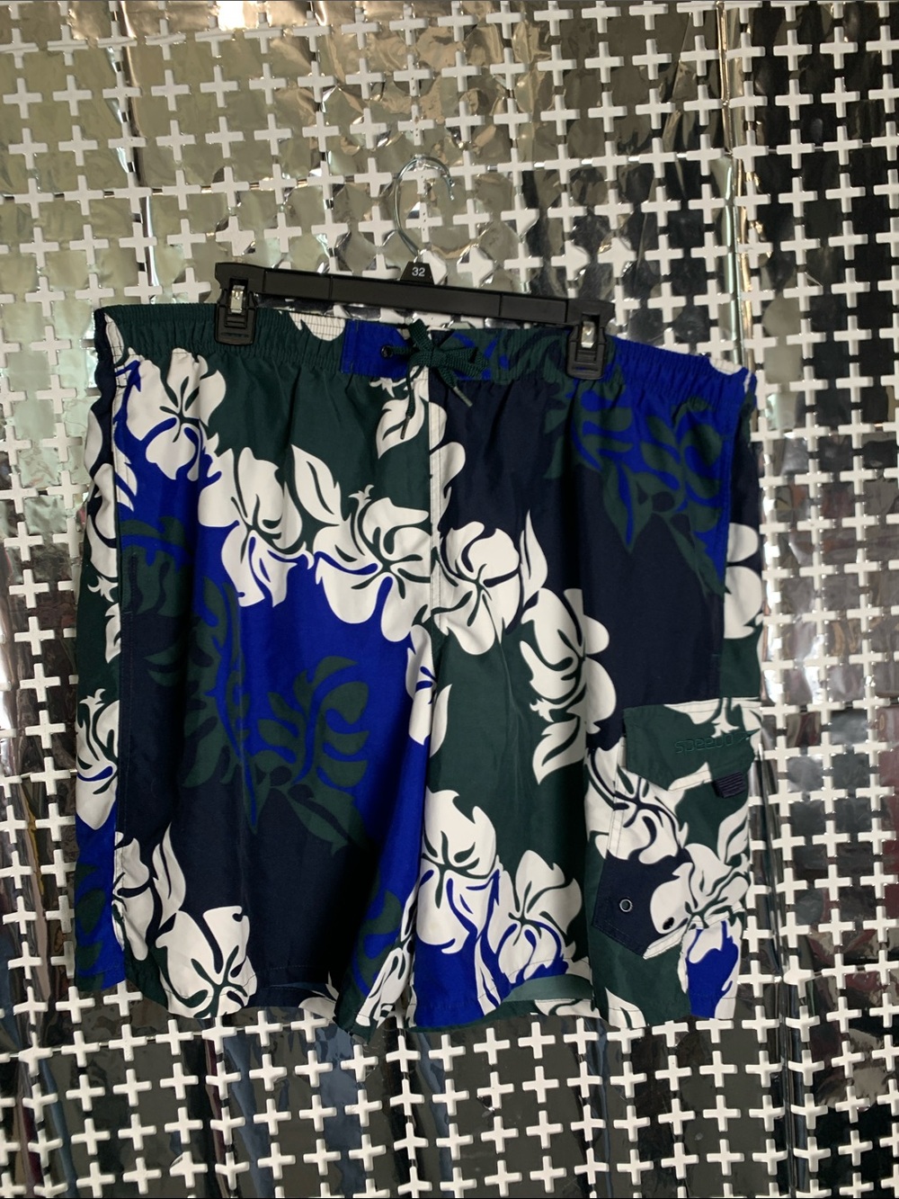 Speedo Navy, Royal Blue & Forest Green Floral Swim Trunks